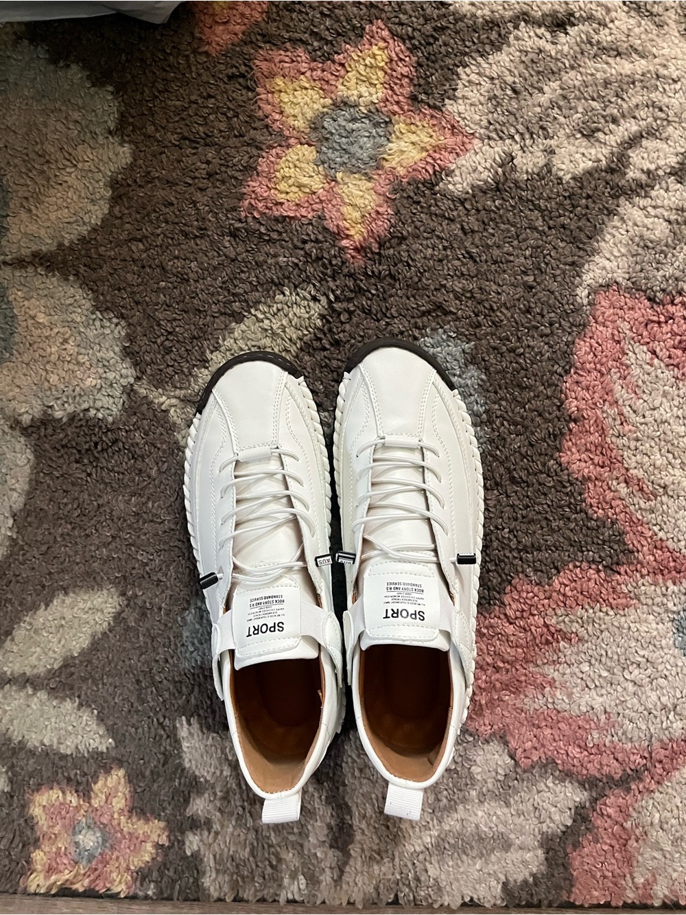 Women's White Sport Lace-Up Sneakers with Contrast Trim